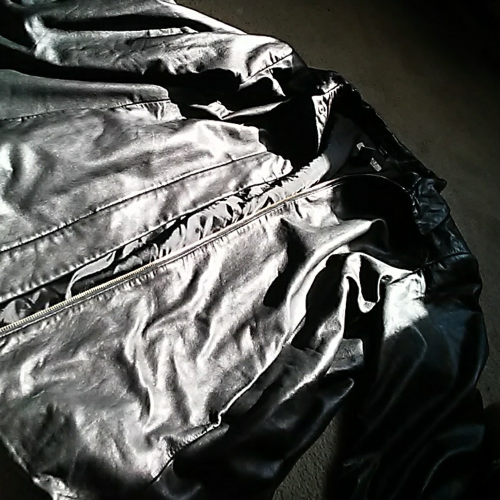 Black genuine leather